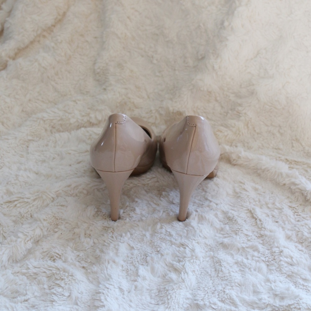 Amiana Nude Patent Platform Pumps 8 - Picture 7 of 8